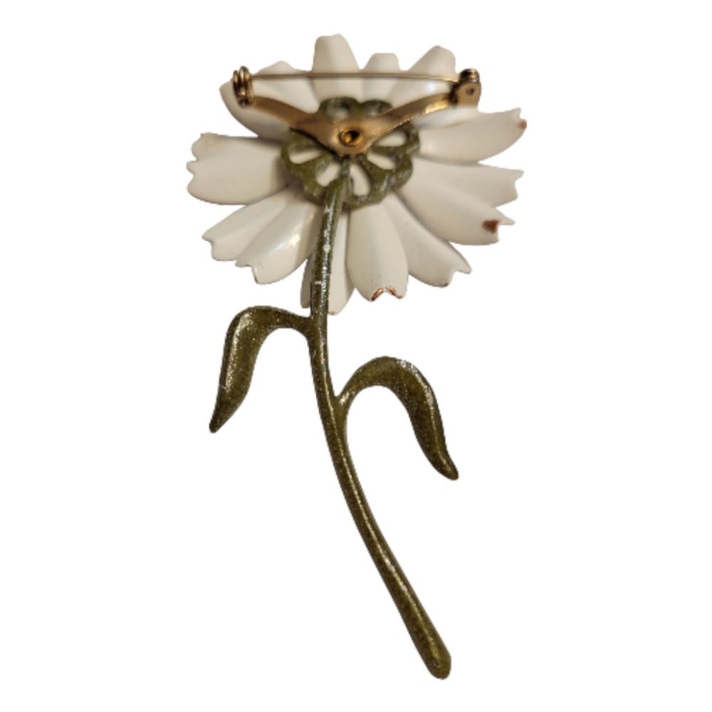 Vintage Metal Flower Brooch - Picture 5 of 7